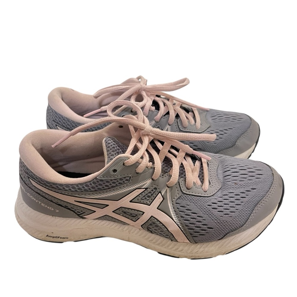 ASICS Gel Contend 7 Women's Sneakers in Gray and Pink Running Shoes - Picture 4 of 8